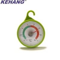 Green Plastic Bimetal round fridge freezer thermometer with hook temperature gauges