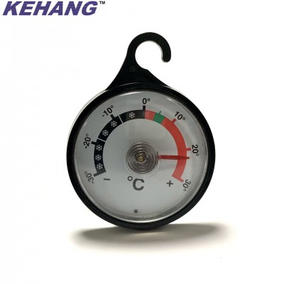 Black Plastic round fridge/freezer thermometer with hook measuring instruments