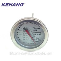 FDA dial round BBQ meat food long probe thermometer